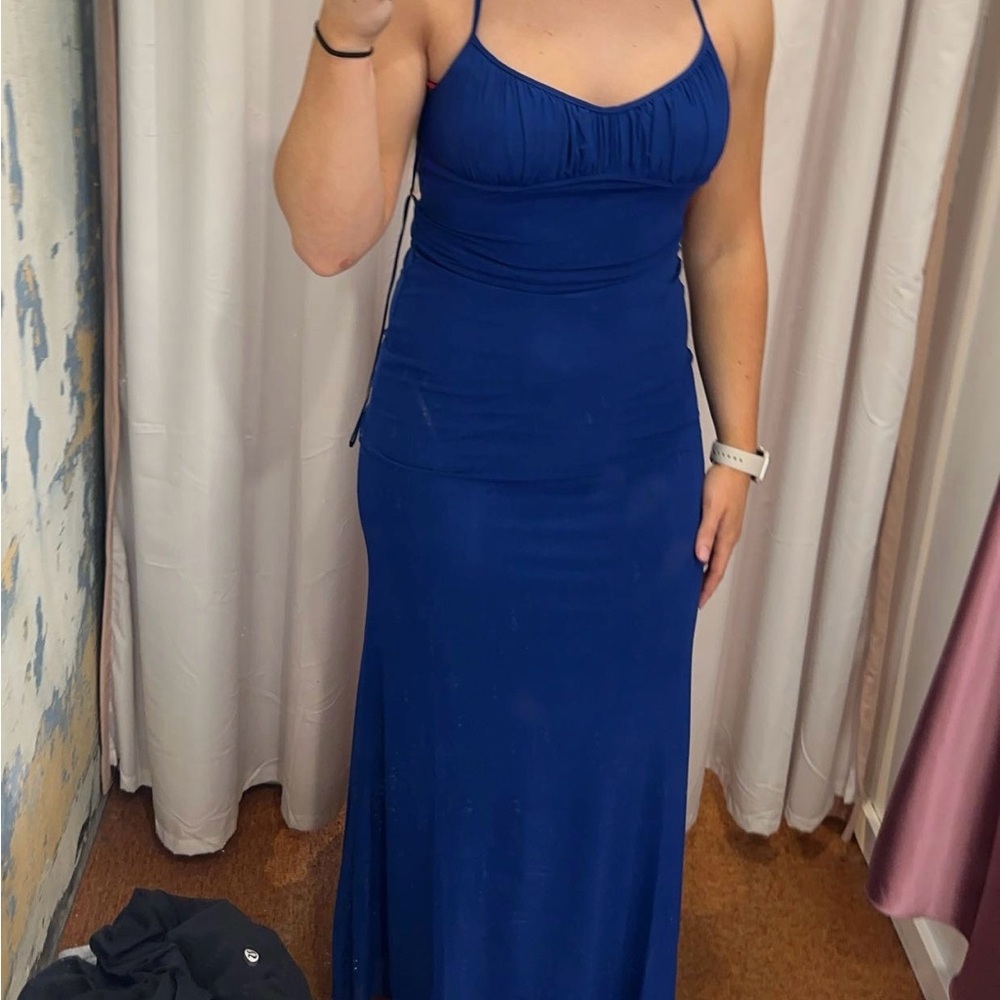 Stretchy Blue Maxi Dress